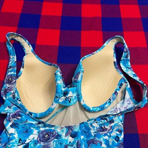 Shore Shapes Women’s Blue Floral One Piece Bathing Suit Swimsuit Size 12 - Picture 6 of 9